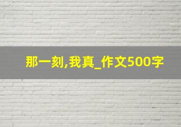 那一刻,我真_作文500字