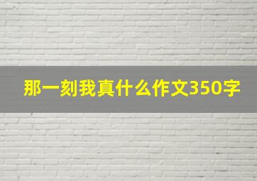 那一刻我真什么作文350字