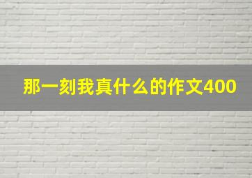 那一刻我真什么的作文400