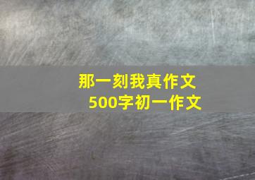 那一刻我真作文500字初一作文