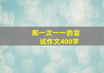 那一次一一的尝试作文400字