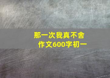 那一次我真不舍作文600字初一