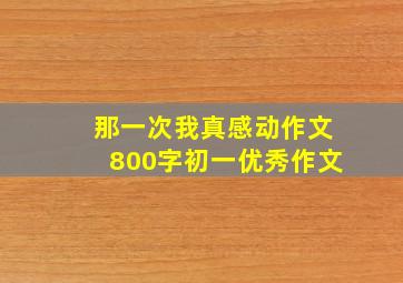 那一次我真感动作文800字初一优秀作文