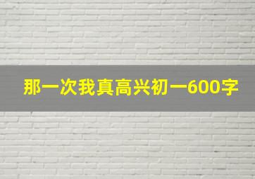 那一次我真高兴初一600字