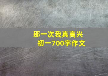 那一次我真高兴初一700字作文