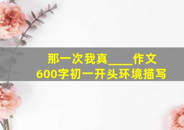 那一次我真____作文600字初一开头环境描写