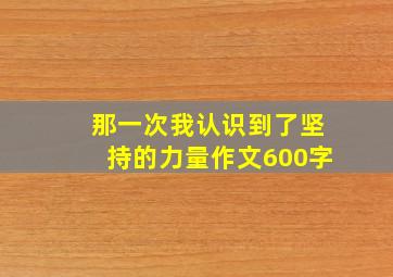 那一次我认识到了坚持的力量作文600字