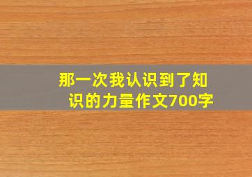 那一次我认识到了知识的力量作文700字