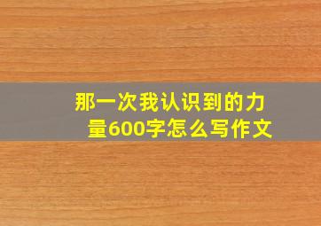 那一次我认识到的力量600字怎么写作文