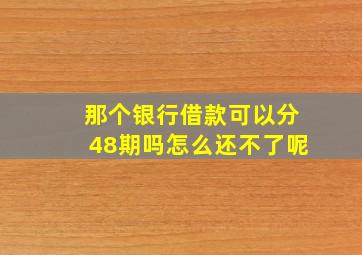 那个银行借款可以分48期吗怎么还不了呢