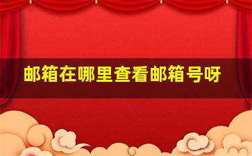 邮箱在哪里查看邮箱号呀