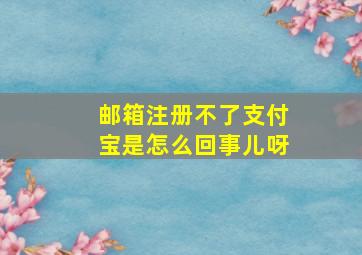 邮箱注册不了支付宝是怎么回事儿呀