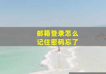 邮箱登录怎么记住密码忘了