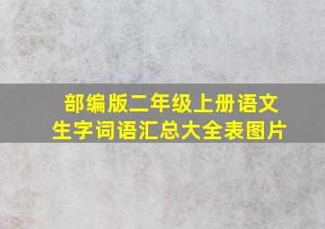 部编版二年级上册语文生字词语汇总大全表图片