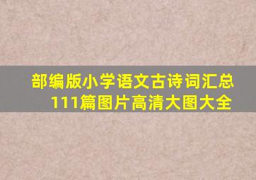 部编版小学语文古诗词汇总111篇图片高清大图大全