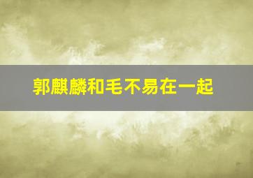 郭麒麟和毛不易在一起