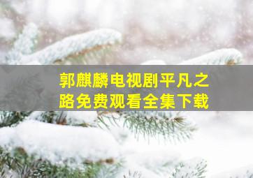 郭麒麟电视剧平凡之路免费观看全集下载