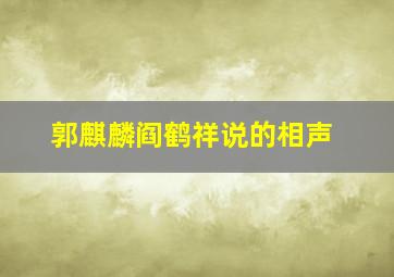 郭麒麟阎鹤祥说的相声