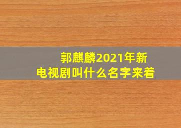 郭麒麟2021年新电视剧叫什么名字来着