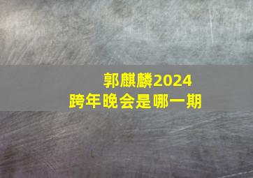 郭麒麟2024跨年晚会是哪一期