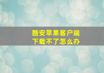 酷安苹果客户端下载不了怎么办