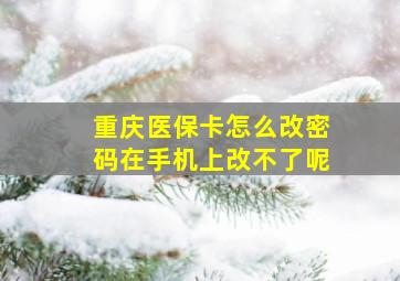 重庆医保卡怎么改密码在手机上改不了呢