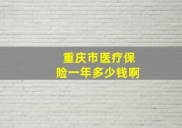 重庆市医疗保险一年多少钱啊