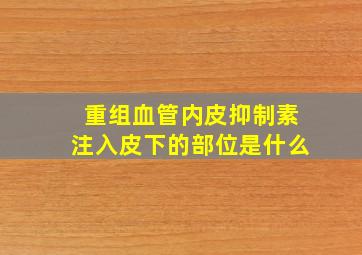 重组血管内皮抑制素注入皮下的部位是什么