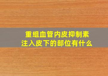 重组血管内皮抑制素注入皮下的部位有什么