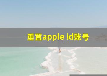 重置apple id账号