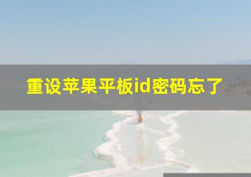 重设苹果平板id密码忘了