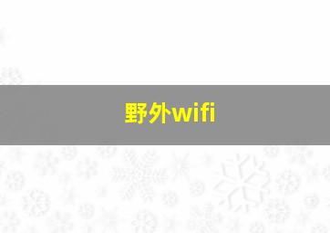 野外wifi