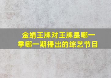 金靖王牌对王牌是哪一季哪一期播出的综艺节目