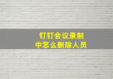 钉钉会议录制中怎么删除人员