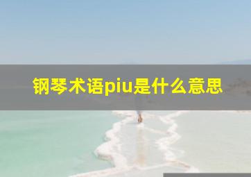 钢琴术语piu是什么意思