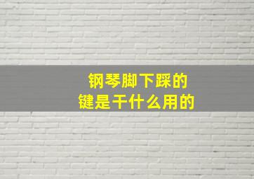 钢琴脚下踩的键是干什么用的