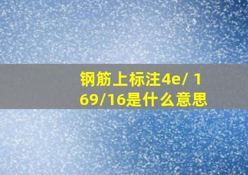 钢筋上标注4e/ 169/16是什么意思