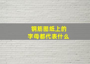 钢筋图纸上的字母都代表什么