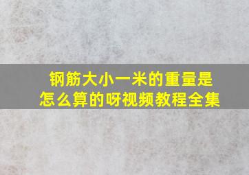 钢筋大小一米的重量是怎么算的呀视频教程全集