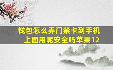 钱包怎么弄门禁卡到手机上面用呢安全吗苹果12