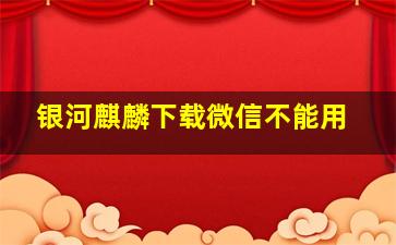 银河麒麟下载微信不能用