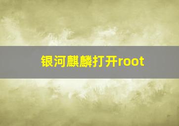 银河麒麟打开root