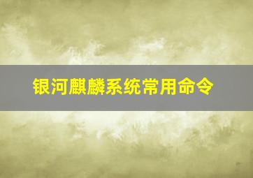 银河麒麟系统常用命令