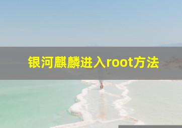 银河麒麟进入root方法