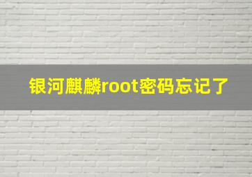 银河麒麟root密码忘记了