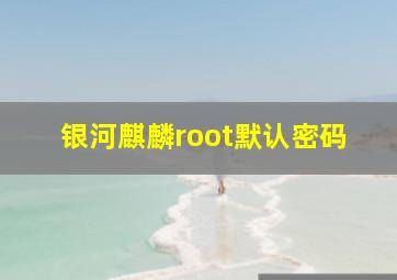 银河麒麟root默认密码