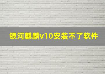 银河麒麟v10安装不了软件