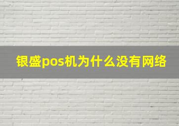 银盛pos机为什么没有网络