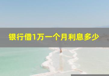 银行借1万一个月利息多少