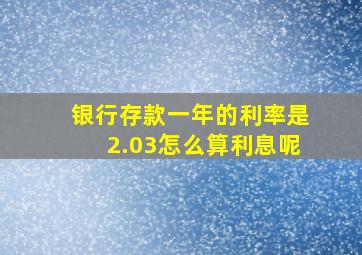 银行存款一年的利率是2.03怎么算利息呢